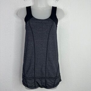 Lululemon Shirt Womens 4 Gray Run For Your Life Sleeveless Athletic Gym Tank Top